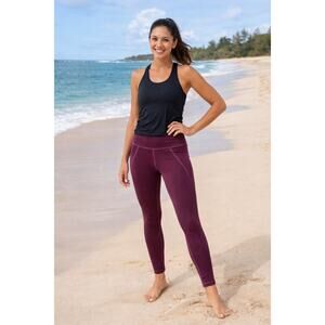 Title Nine Women’s Small Burgundy High Rise Leggings NWOT Athletic Yoga Pants